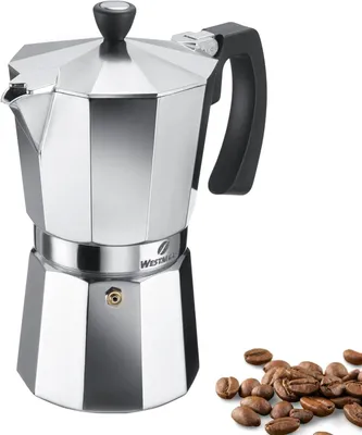 Espressomaschine für 9 Tassen, Aluminium, silber/schwarz, 1350 ml