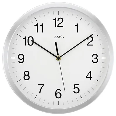 Zdjęcie produktu dla Nowoczesny zegar ścienny sterowany radiowo o średnicy obudowy 50 cm - model AMS: 5525