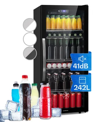 Produktbild von Klarstein Mini Kühlschrank mit Glastür, Mini-Kühlschrank für Zimmer, Getränkekühlschrank Klein mit Verstellbaren Ablagen, Kleiner Kühlschrank 242 Liter, Indoor/Outdoor Kühlschrank Leise