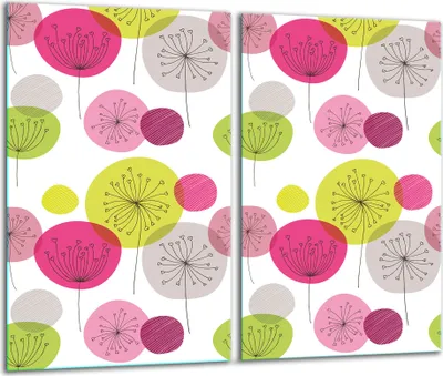 Produktbild von Herdabdeckplatten Glaskeramikkochfeld-Abdeckung Spritzschutz Glas 60x52cm Blume
