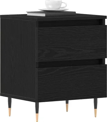 Image de vidaXL Table de nuit noir imitation chêne 40 x 35 x 50 cm Bois composite