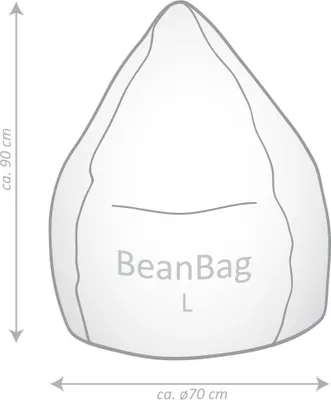 Produktbild von Sitzsack BeanBag Easy L 90 x 70 cm,  Gelb Bbl