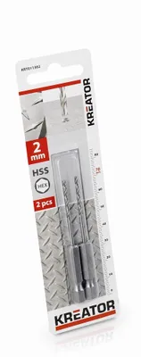 Obrázok produktu pre KREATOR KRT011302 - 2 ks HSS vrtákov do kovu HEX 2.0 x 70 mm