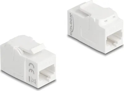 Obrázek produktu pro DeLOCK 90719, Plochý, Bílá, RJ-45, RJ-45, Samice, Samice