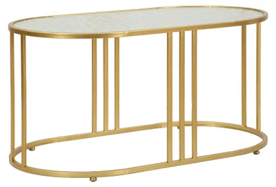 Produktbild von Fadali - Wohnzimmertisch, 90x50x45h cm Gold, Oval