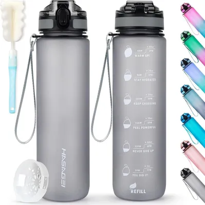 Image de HASAGEI Gourde 1L Sports Tritan sans BPA avec bouchon, anti-fuite
