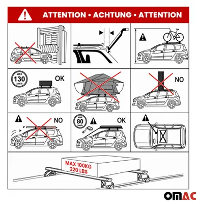 Produktbild von Dachträger Grundtäger für VW Taigo 2021-2025 100kg Aluminium Schwarz 2 tlg ABE