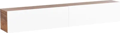Produktbild von BELIANI Závěsná skříňka pod televizor bílá a hnědá 180 cm TV stolek na zeď minimalistický design obývací pokoj
