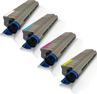 Produktbild von 4x kompatible Tonerkartuschen für OKI C-9655 DN C-9655 HDN C-9655 HDTN C9655N Black Cyan Magenta Yellow Sparset KCMY - Office Pro Serie