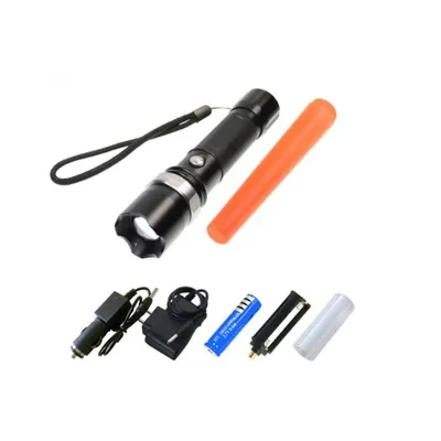 Produktbild von Akku-Taschenlampe CREE T6 ZOOM + Warngriff