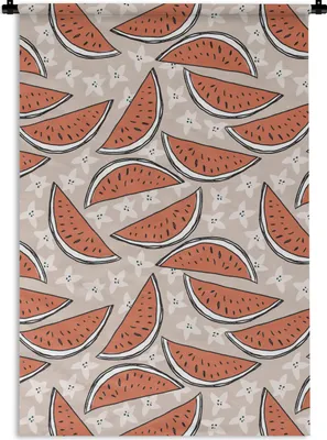Produktbild von MuchoWow® Wandteppich Wandbehang Sommer - Wassermelonen - Sterne 60x90 cm Tapisserie Dekoration Wandtuch - Foto-Teppich - Abwaschbar