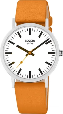 Produktbild von Boccia 3651-23 Herrenuhr Titan mit Lederband Orange