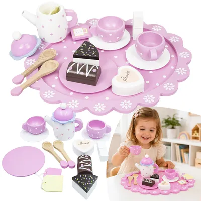 Produktbild von 4iQ Teeservice aus Holz für Kinder