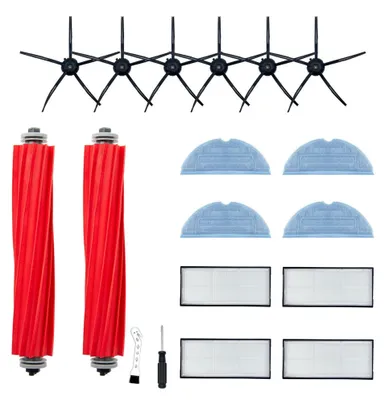 Produktbild von Bürsten- und Filter-Set kompatibel mit Roborock S7, S7 Plus, S7 MaxV Ultra und S7 Pro Ultra, mit 6 flexiblen Seitenbürsten