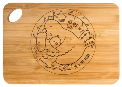 Produktbild von Mr. & Mrs. Panda schneidunterlage Henne Mama - Transparent - Geschenk, Liebe, Mutter, Schneidebrett, Weihnachten, Geburtstag, Frühstücksbrettchen, Muttertag, Familie