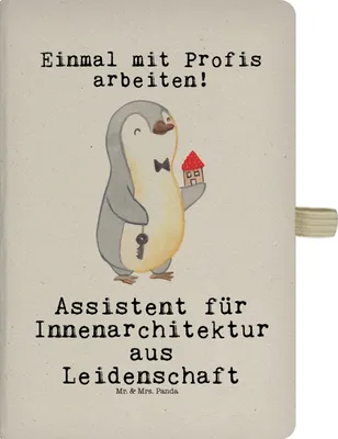 Produktbild von Mr. & Mrs. Panda Skizzenbuch Assistent für Innenarchitektur Leidenschaft - Transparent - Geschenk, Kladde, Tagebuch, A5 Notizbuch, Journal, Reisetagebuch