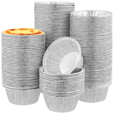 Produktbild von Set aus 300 runden Aluminiumfolie Backformen für Kuchen