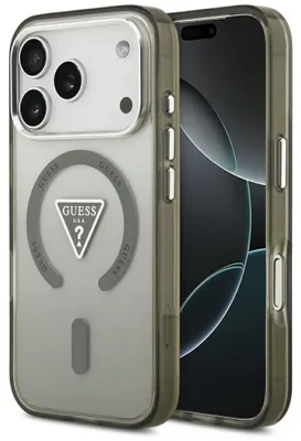 Produktbild von GUESS case passend für IPHONE 17 Pro kompatibel mit MagSafe GUHMP17LHGTMLCGA (IML Gradient W/ Triangle Logo) khaki