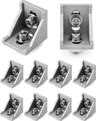 Produktbild von 10stk Befestigungsmaterial Winkel Befestigung , Aluprofil 40x40 Nut 8 Aluminium Aluprofil,für Aluprofil Winkel Wandhalter Montagematerial