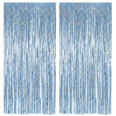 Produktbild von Lametta-Dekoration, Aluminiumfolie, hellblau, 2,5 Meter, 2 Stück