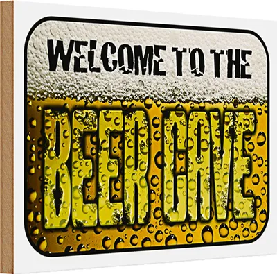 Produktbild von Holzschild Bier 30x20cm welcome to the beer cave