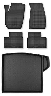 Zdjęcie produktu dla Dywaniki gumowe + mata bagażnika do Mazda 3 III (BM) 2013- (sedan) – czarne, dobierane – Wielganizator Semi-Universal