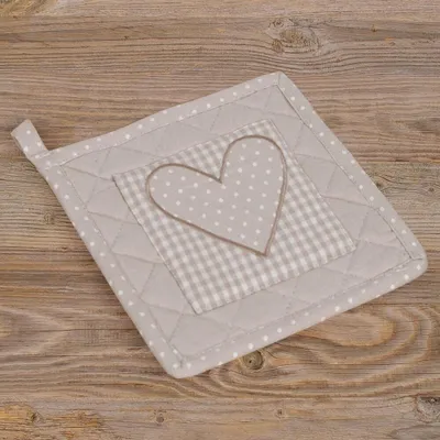 Immagine prodotto di Portapentole country house premium a pois con cuore a quadretti 20x20 cm