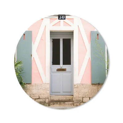 Produktbild von MuchoWow® Mauspad Mousepad Rosa - Tür - Architektur - Haus 40x40 cm - Mousepads - Maus Mat - Pad - Mausunterlage - Schreibtisch Accessoires