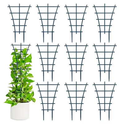 Produktbild von Rankhilfe für Zimmerpflanzen, 10 Stück, Blumenstütze, Gitterspalier, Pflanzengitter für Kletterpflanzen, wiederverwendbare Garten Pflanzenstütze