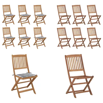 Produktbild von vidaXL Klappbare Gartenstühle 6 Stk. mit Kissen Massivholz Akazie - Gartenstuhl - Gartenstühle - Klappstuhl - Klappstühle