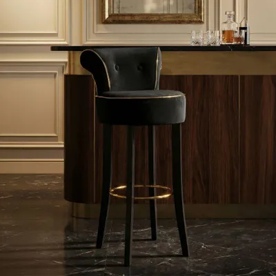 Produktbild von Barhocker Luxus Schwarz Cm 46X48X96