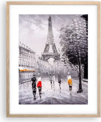 Produktbild von Gerahmtes Poster - Rahmen in heller Eiche - Architektur Paris Eiffle Frankreich - 40x50 cm - Wand Bild - Wanddeko - Wandbilder - Wandposter - Bilderrahmen - Bilder - Kunstdruck - P2NPA40x50-2961