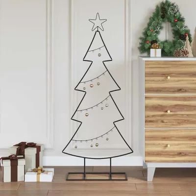 Image de Maison Exclusive - Sapin de Noël en métal, noir, 125 cm, en acier