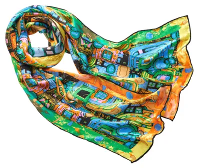 Produktbild von Damen Schal mit Gustav Klimt Kunstdruck - s Seidenaccessoire