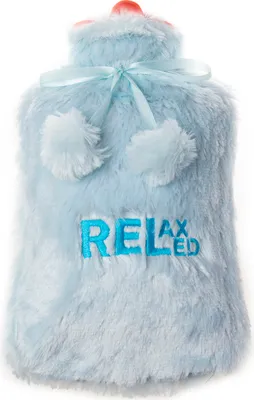 Produktbild von BiggDesign Entspannt Wärmflasche – 2L Hot Water Bottle mit Waschbarem Plüschbezug, Ideal für Kinder & Erwachsene, Rücken- & Bauchschmerzen, Hellblau