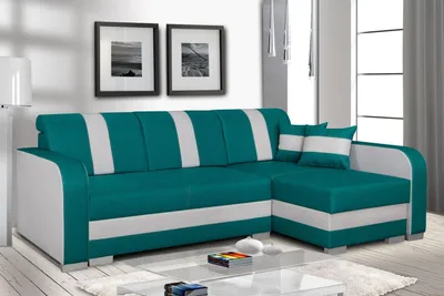 Produktbild von Schlafsofa YENA – Petrol/Silber, rechts