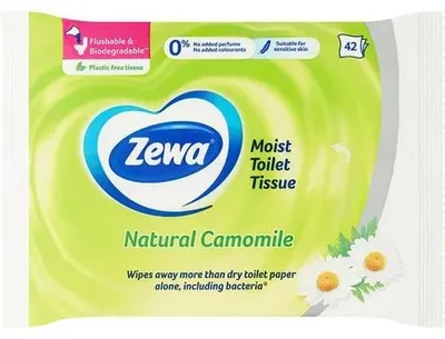 Obrázok produktu pre Toaletný papier, vlhčený, 42ks, ZEWA, kamilka