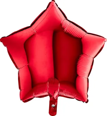 Produktbild von 18"/Ø46cm Stern Folienballon Uni | Rot