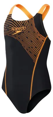 Produktbild von Speedo Medley Logo Badeanzug Mädchen, Farbe:Schwarz-Pink, Kinder Größen:164