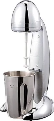 Produktbild von JUNG CM01 Milchshake Mixer, 100W, Edelstahl Mixbecher 600ml, Fitness Shaker, Eiweißshake, Cocktail Mixer, Milchschaum Aufschäumer, Puls-Funktion