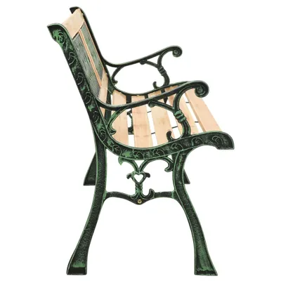 Produktbild von Hochwertigen Möbel Gartenbänke - Grün Gartenbank 122cm Gusseisen und Massivholz Tanne NEU8830391