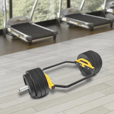 Produktbild von Trap Bar Hantelstange - Hex Bar Sechskantstange - Für Deadlifts & Kniebeugen - Krafttraining Zuhause & Studio - Unisex - Gelb