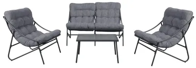 Zdjęcie produktu dla Zestaw mebli ogrodowych Vibe 4 Częściowy fotele, sofa i stolik szary