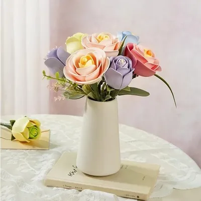 Produktbild von 3D-Puzzle, Blaue Rosenblüte, Kunststoff, ROKR, 39 Teile