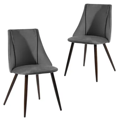 2er-Set Esszimmerstühle, Samt, grün, Metallbeine, 52,5x49,5x83 cm