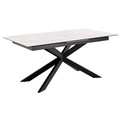 Produktbild von Irwine Esstisch 90x168/210cm inkl. 1 Zusatzplatte weiß.