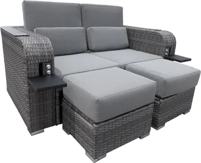 Image de HOME DELUXE - Fauteuil de plage HOLBY avec housse - 160 x 69 x 189 cm - sièges extensibles par vérin à gaz I Chaise longue Îlot de détente Chaise longue intégrale
