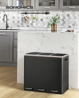 Obrázek produktu pro SONGMICS Systém třídění odpadu, 3 x 18 l, ergonomický, 3 přihrádky, kuchyňský