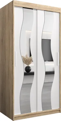 Produktbild von Kleiderschrank, Schiebetürenschrank Schlafzimmer, Schrank mit Spiegel SEWILLA 100 cm