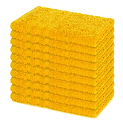 Produktbild von Lavea® 10er Set Gästehandtücher 30x50 cm, Weiche & Saugstarke Gästetücher aus 100% Baumwolle, Frottierserie Elena, Waschbar 60°C – Rapsgelb